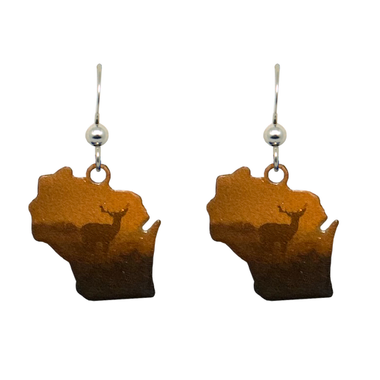 WI, Buck at Dawn Earrings #1928