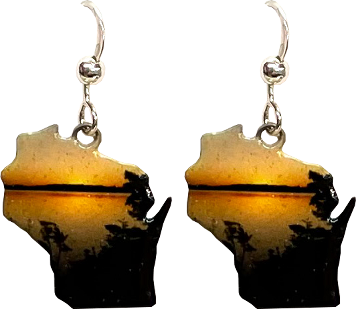 WI, Yellow Sunset Earrings, #1929
