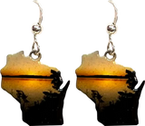 WI, Yellow Sunset Earrings, #1929