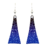Cobalt Crackle Earrings, sterling silver French hooks, Item# 1970