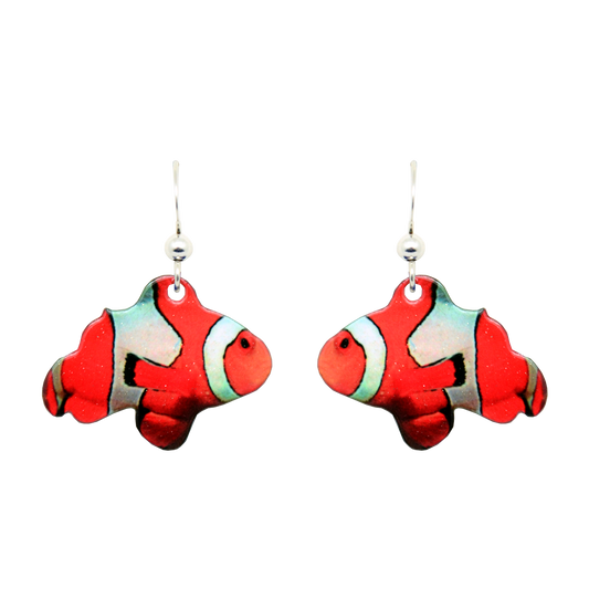 Clown Fish Earrints, sterling silver French hooks, Item# 2011