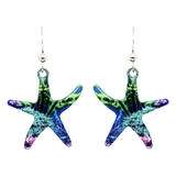 Coral Reef Starfish Earrings, sterling silver French hooks, Item# 2022