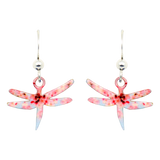 Cherry Blossoms Dragonfly Earrings, sterling silver French hooks, Item# 2055