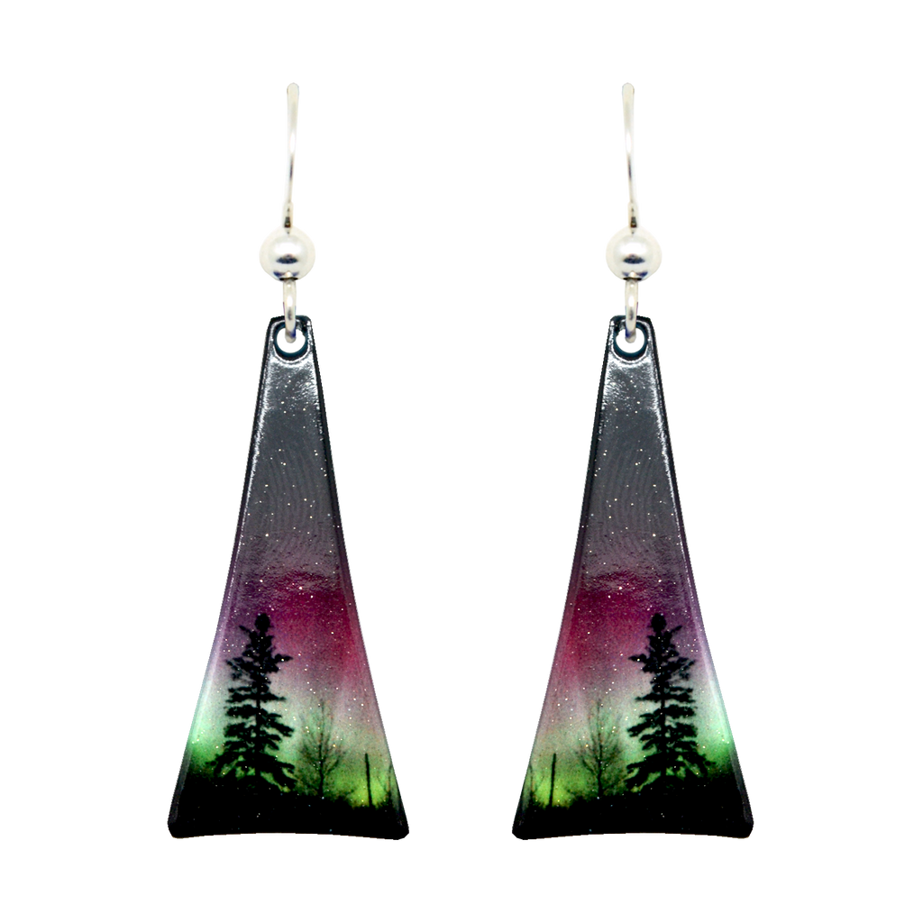 Forest of Lights Tapered Triangle Earrings