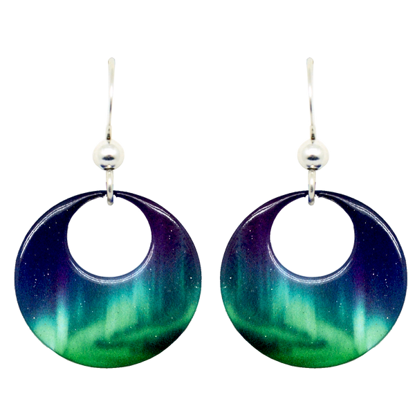Candelabra Open Circle Earrings, sterling silver French hooks, Item# 2126