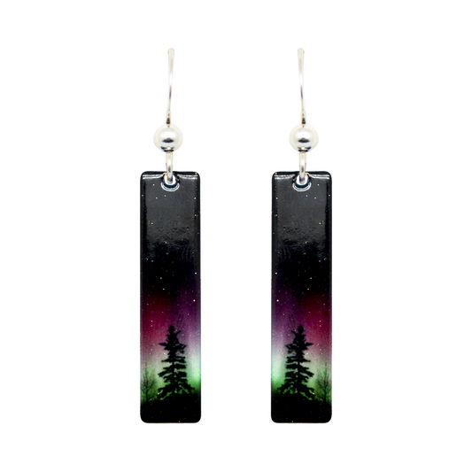 Forest of Lights Slender Rectangle Earrings #2128