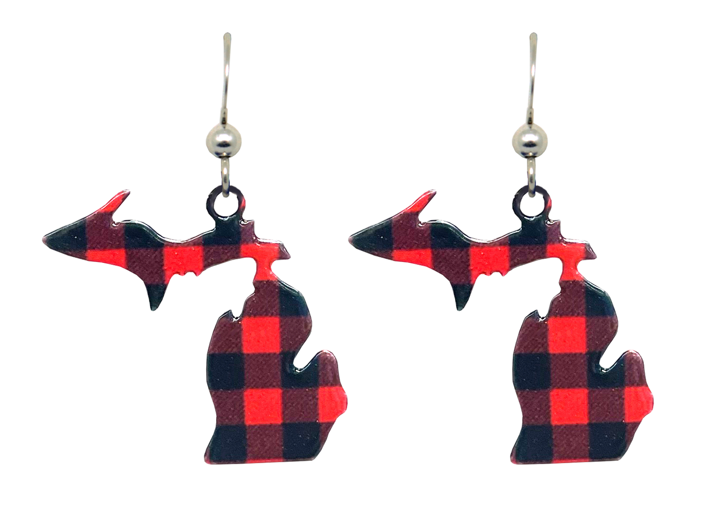 MI State, Lumberjack Plaid Earrings #2138