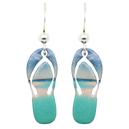 Beach Sandal Earrings, Sterling Silver Earwires, Item# 2170