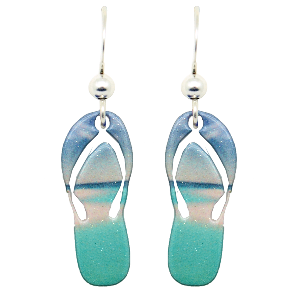 Beach Sandal Earrings, Sterling Silver Earwires, Item# 2170