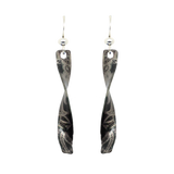 Black & White Paisley Twist Earrings, Sterling Silver Earwires, Item# 2205