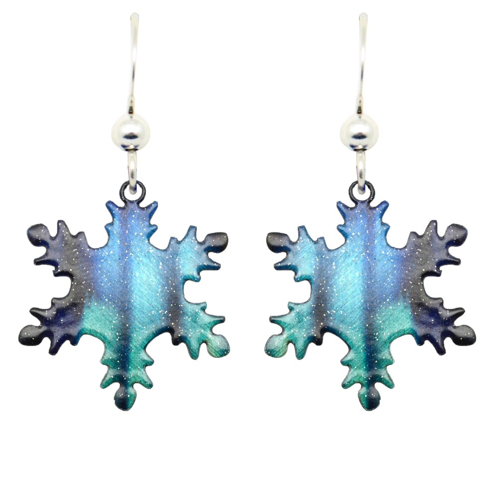 Aurora Snowflake Earrings, Sterling Silver Earwires, Item# 2233