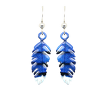 Bluejay Feather Earrings, Sterling Silver Earwires, Item# 2255