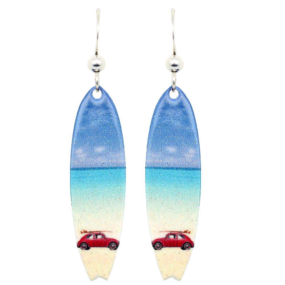 Clear Skies Surf Earrings, sterling silver French hooks, Item# 2256