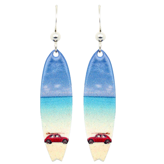 Clear Skies Surf Earrings, sterling silver French hooks, Item# 2256