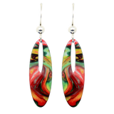 Agate Slender Open Oval Earrings, Sterling Silver Earwires, Item# 2273