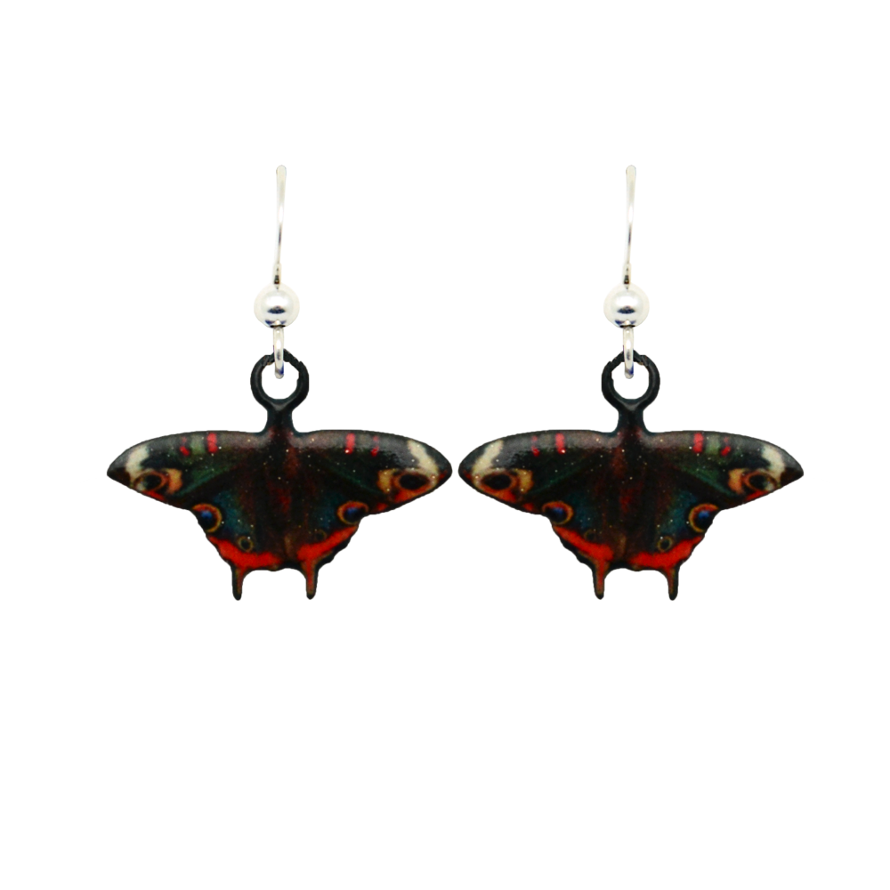 Buckeye Butterfly Earrings, sterling silver french hooks, Item# 2300