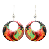 Agate Open Circle Earrings, Sterling Silver Earwires, Item# 2312