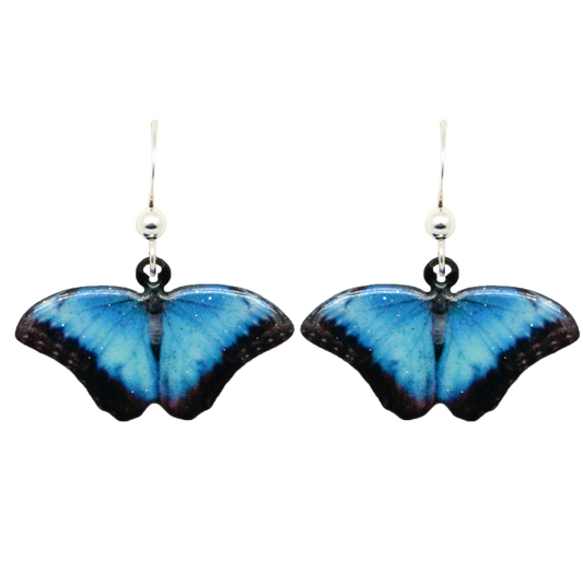 Blue Morpho Butterfly Earrings, Item# 2326