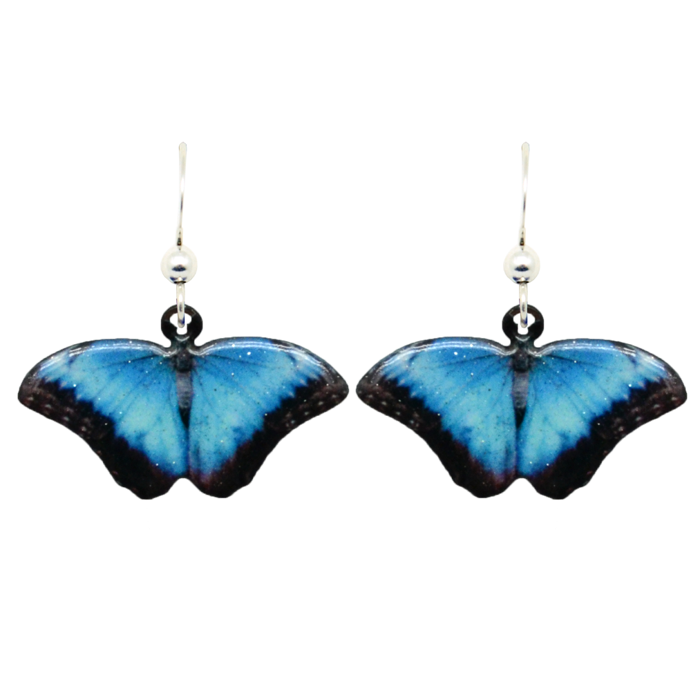 Blue Morpho Butterfly Earrings, Item# 2326