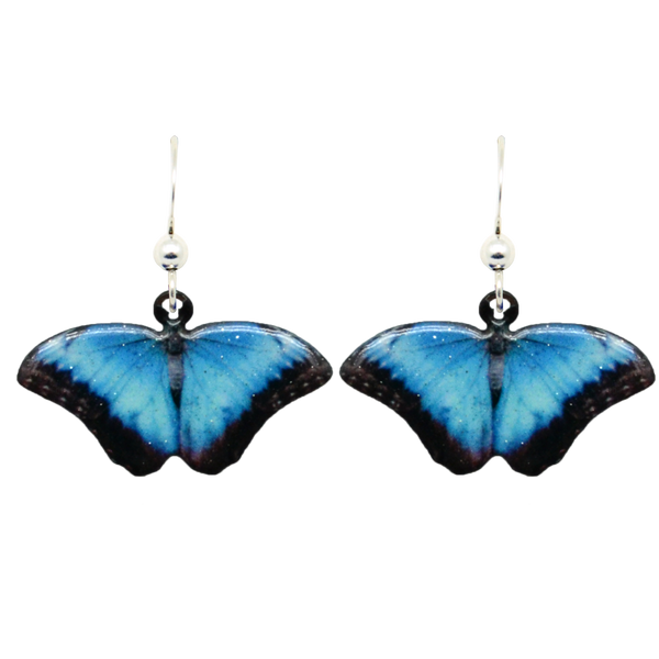 Blue Morpho Butterfly Earrings, Item# 2326