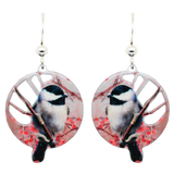 Chickadee Earrings, sterling silver French Hooks, Item# 2337