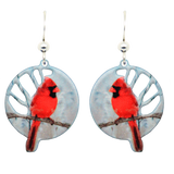 Cardinal Earrings, sterling silver French hooks, Item# 2344