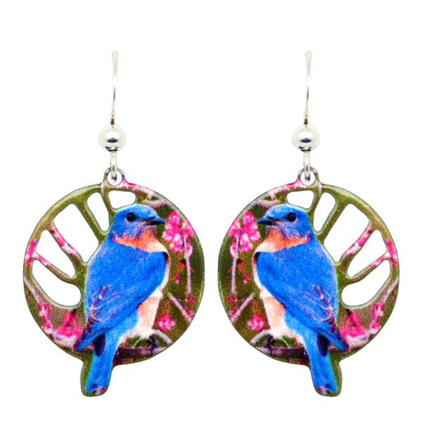 Bluebird Earrings, Sterling Silver Earwires, Item# 2345