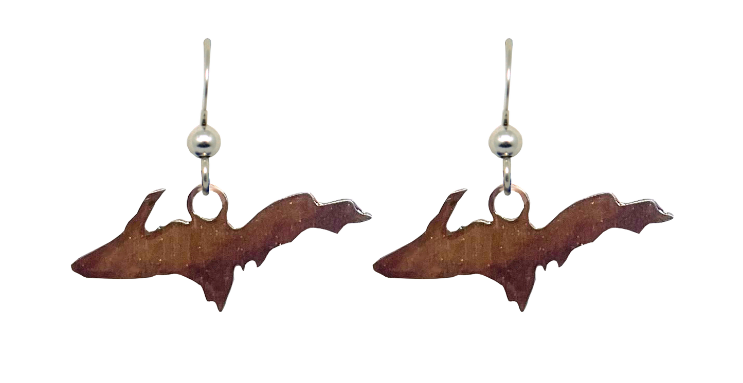 Upper MI, Copper Earrings, #2367