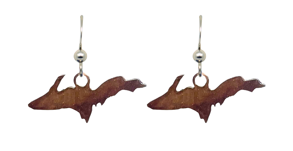Upper MI, Copper Earrings, #2367