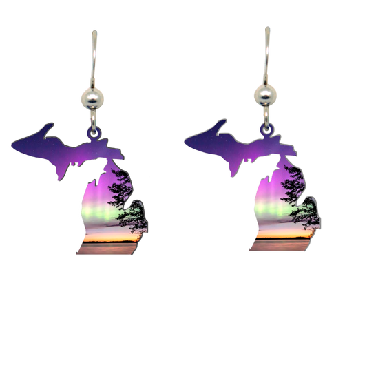 MI state, morning light, earrings #2373 by d'ears