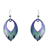 Fire and Ice 1.5 inch Open Leaf Earrings