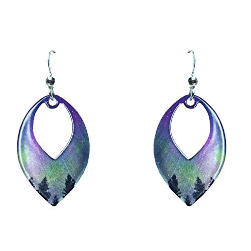 Fire and Ice 1.5 inch Open Leaf Earrings