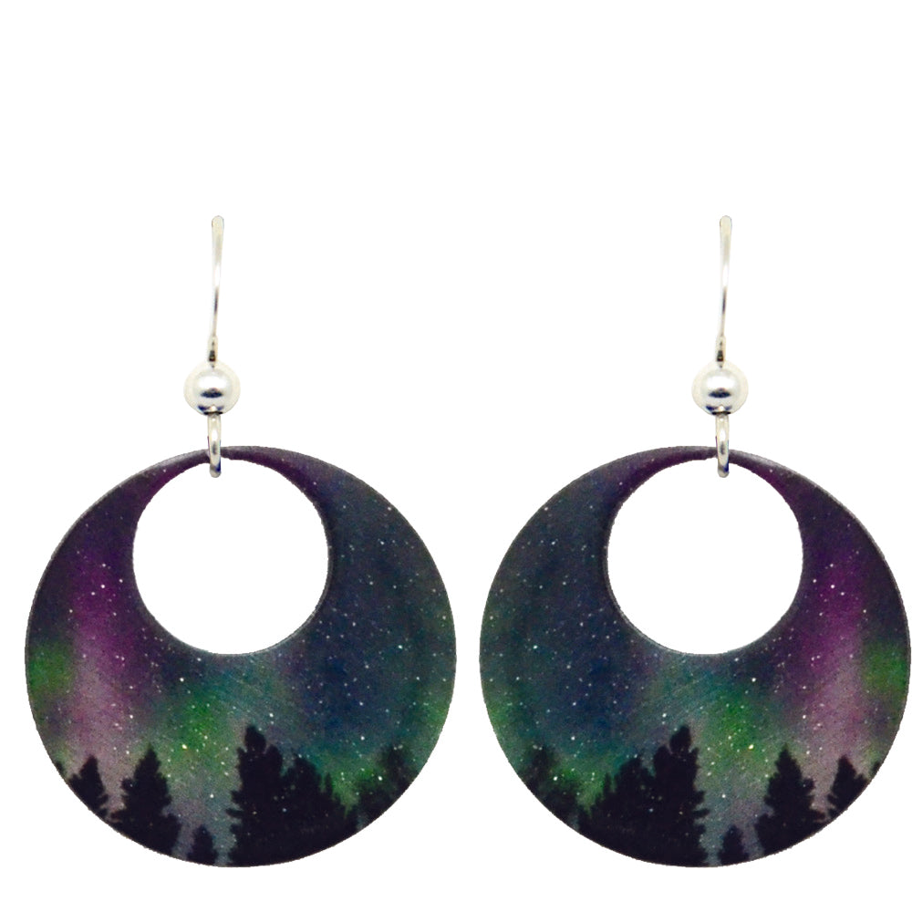Fire and Ice Open Circle Earrings