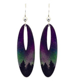Fire and Ice Slender Open Oval Earrings