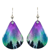Fire & Ice  Metallic  tear drop  Earrings hangs about 1.5"