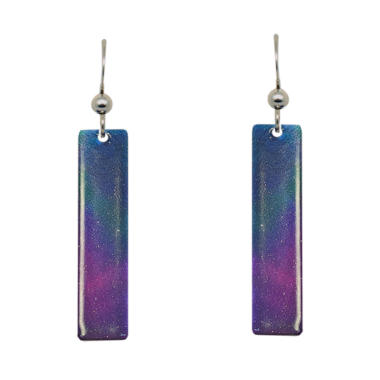 Fire & Ice 2" Metallic Slender Rectangle Earrings