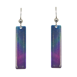 Fire & Ice 2" Metallic Slender Rectangle Earrings