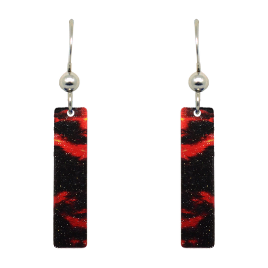 Lava 2" Metallic Slender Rectangle Earrings