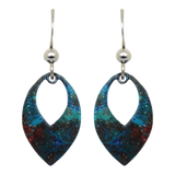 Malachite Metallic 1.5 inch Open Leaf Earrings #2436