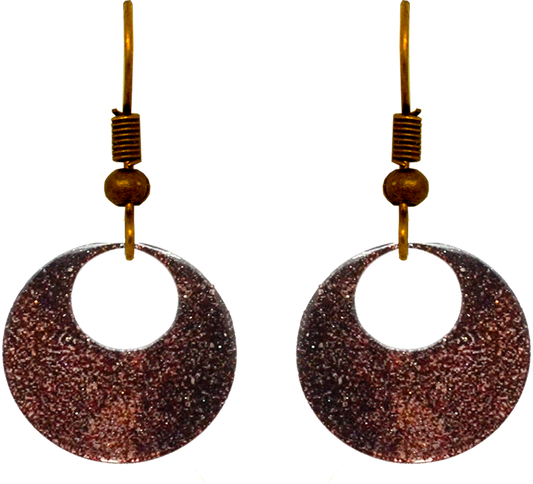Antique Bronze Metallic Circular Eye Earrings, Item# 2437