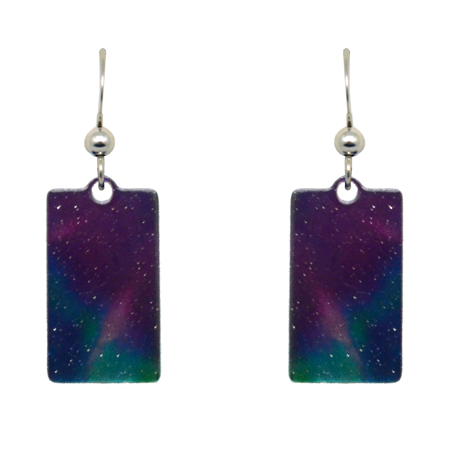 Fire & Ice Metallic 1.25 inch Rectangular Earrings