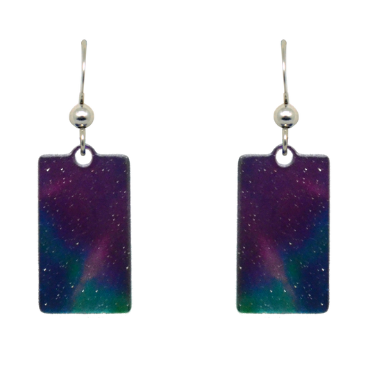 Fire & Ice Metallic 1.25 inch Rectangular Earrings