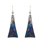 Azurite Metallic 2" Triangular Taper Earrings, Sterling Silver Earwires, Item# 2478