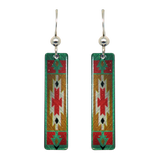 Southwest Design 2 Metallic 2" Slender Rectangle Earrings