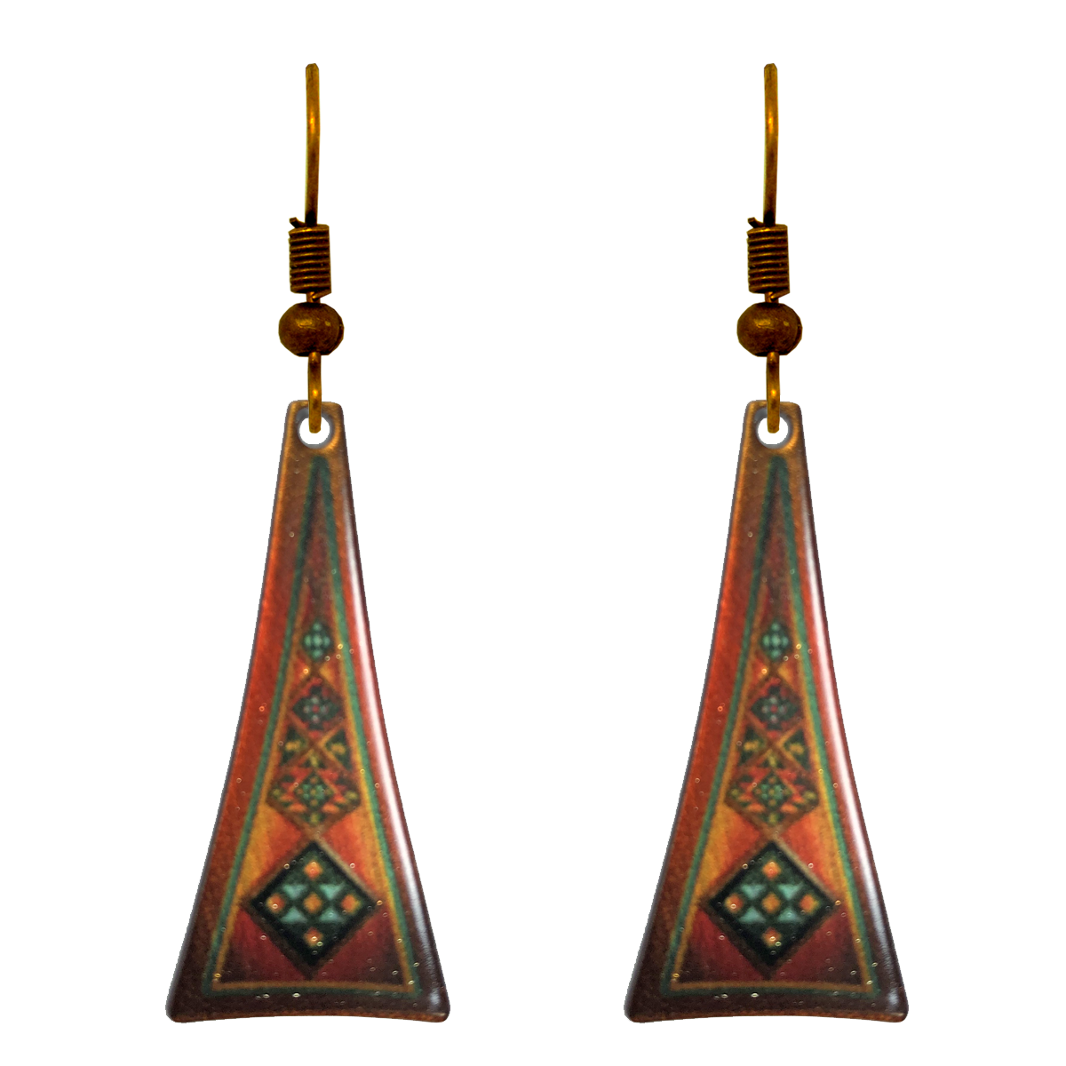 Southwest Design 2 Metallic 2" Triangular Taper Earrings (SWTRI2)