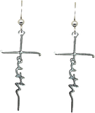 Faith Earrings, Transparent Stainless Steel, Sterling Silver Earwires, #2534