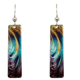 Blue and Gold Plume earrings #2532