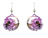 Bee Floral earrings,  Stainless Steel, Sterling Silver Earwires, #2535