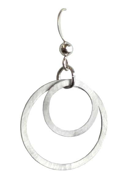 Brushed Stainless Hoop Earrings by d'ears