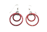 Red Glitter Hoop Earrings by d'ears, sterling silver earwires
